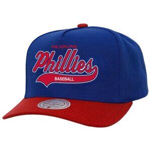 Mitchell & Ness Philadelphia Phillies Phillies Oversweep Cap  Adult Blue Red NEW